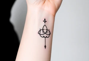 Can you make me a design for a tattoo with Lilith  symbol  a loose knot and a rose tattoo idea