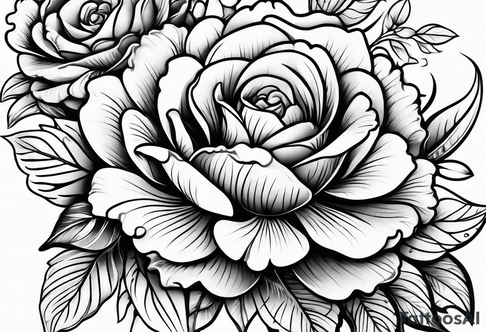Feminine flowers tattoo idea