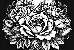 Roses and flowers With nursing and hunting and cows and bulls and fishing and love and church. tattoo idea