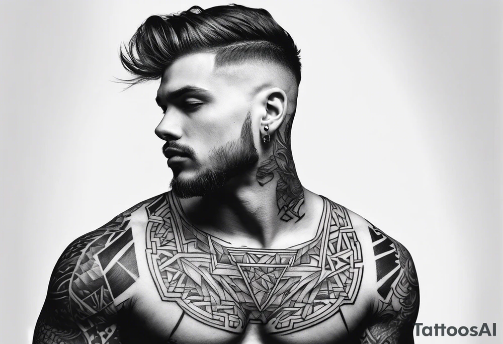 Male tattoo on the neck tattoo idea