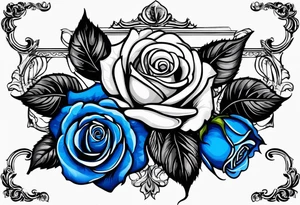 blue roses frames, bacground justice tattoo idea