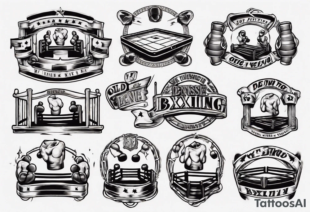 Old-school boxing ring tattoo idea