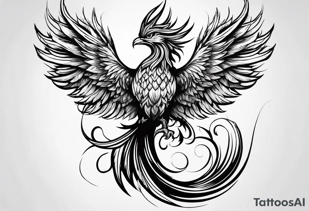 Small phoenix rising up. For memory tattoo idea