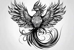 Small phoenix rising up. For memory tattoo idea