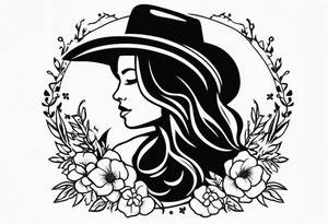 floral western cowgirl tattoo idea