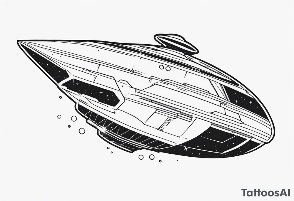 Space ship tattoo idea