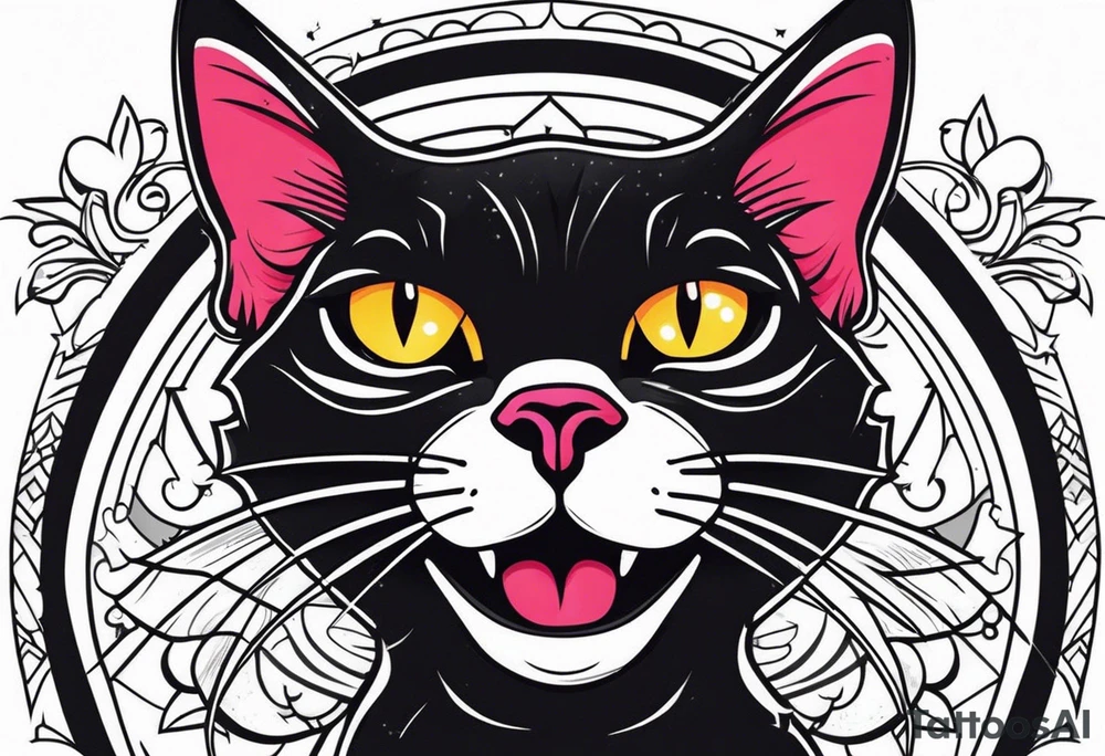 Black cat tattoo idea