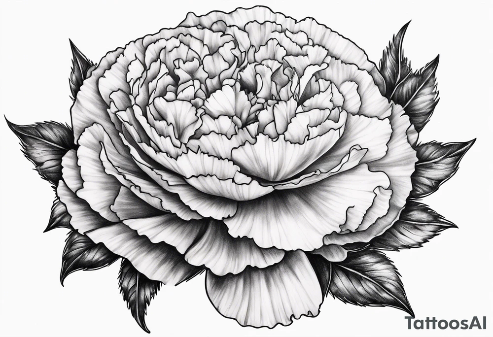 carnation moon tattoo idea