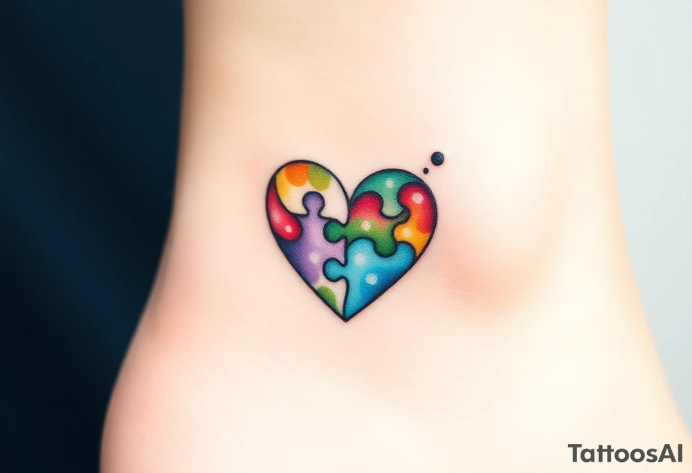 autism heart puzzle shape symbol tattoo idea