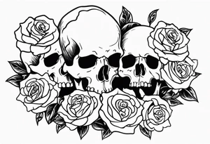 I want free skulls melting into each other in the background being roses tattoo idea