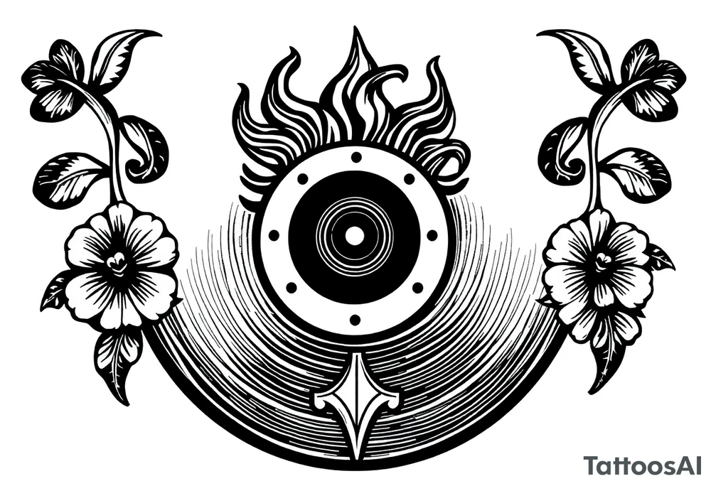 vinyl record tattoo idea
