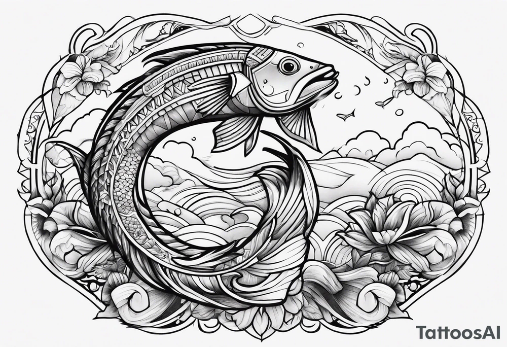 fish and goat tattoo idea