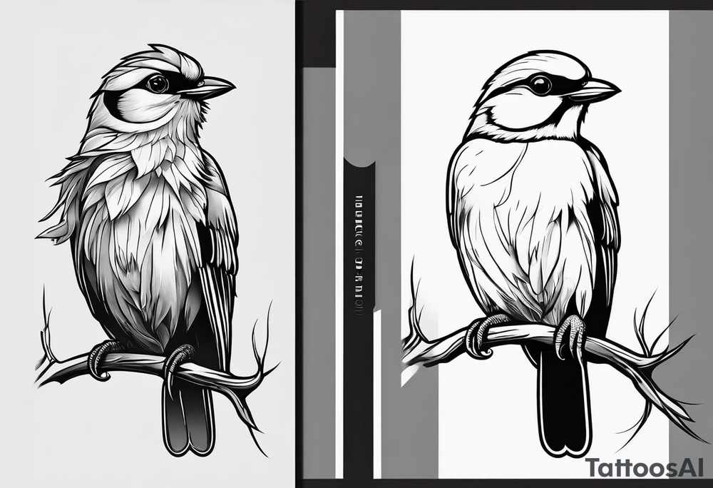 Single line bird tattoo idea