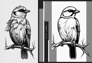 Single line bird tattoo idea