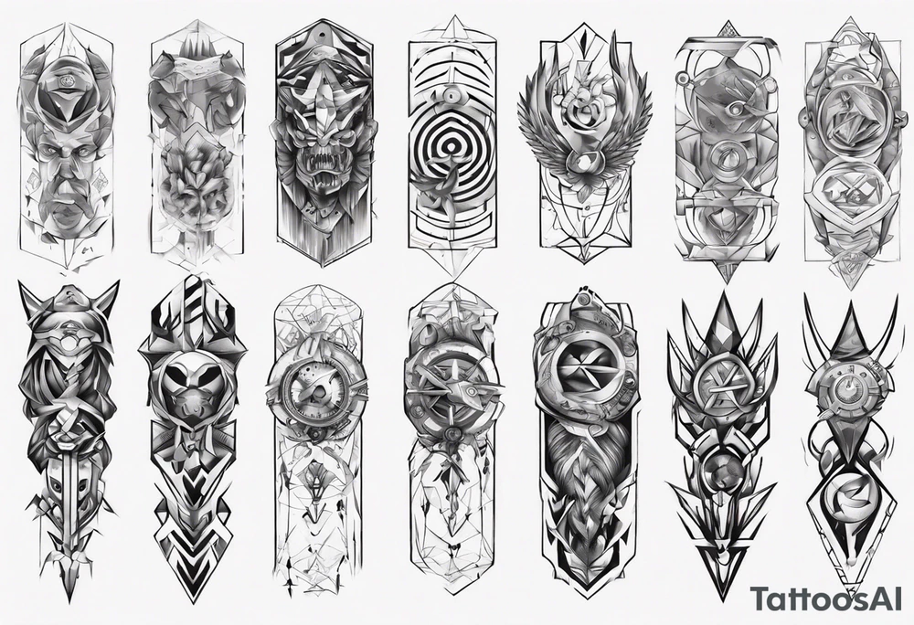 mens full arm tattoo idea