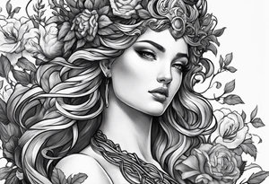 Persephone and medusa side by side tattoo idea