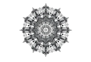 intricate mandala with sacred geometry and cosmic elements tattoo idea