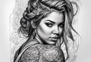 hogtied girl tattoo idea