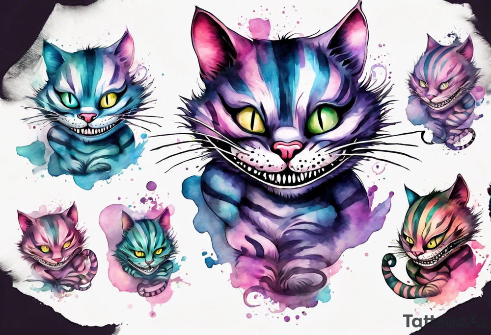 Cheshire Cat with quote tattoo idea