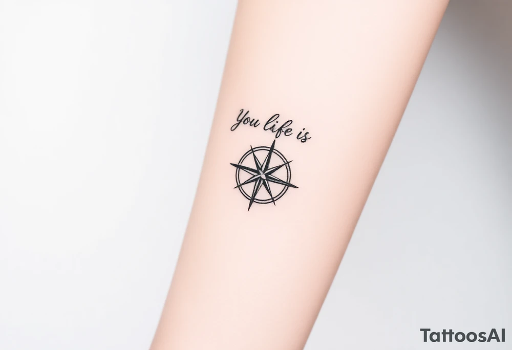 Your life is a map with no compass. With a small compass symbol tattoo idea