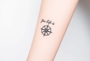 Your life is a map with no compass. With a small compass symbol tattoo idea