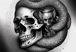 Viper Going Through Skull tattoo idea