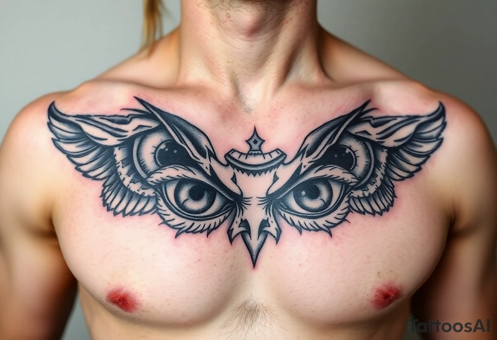 A bunch of eyes big and small on my chest tattoo idea
