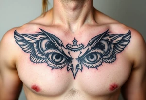 A bunch of eyes big and small on my chest tattoo idea