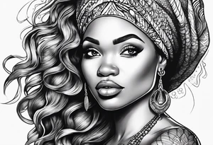 african mermaid tattoo idea