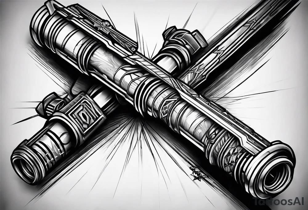 Two lightsabers overlapped as an "X" tattoo idea