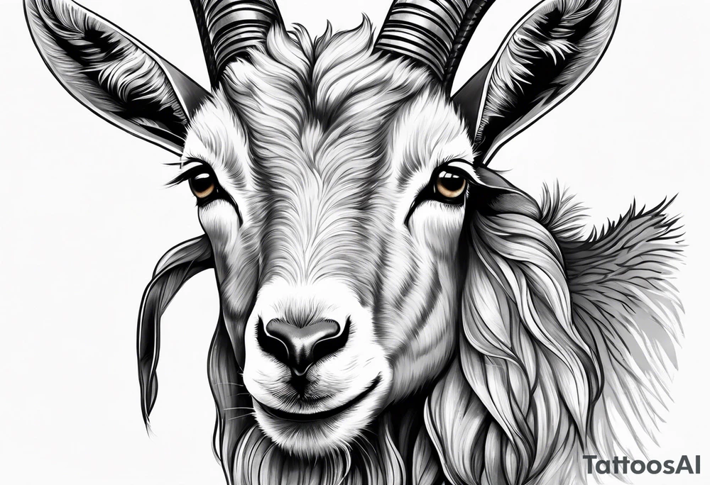 Headshot of goat tattoo idea