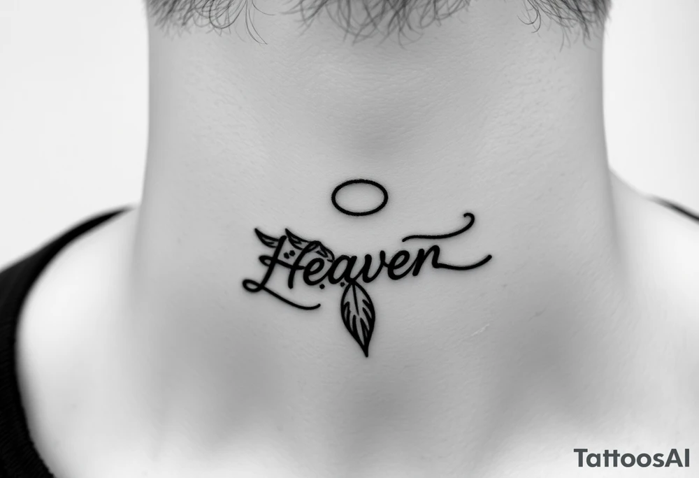Heaven love theme saying angel baby tattoo idea