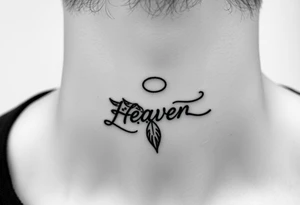 Heaven love theme saying angel baby tattoo idea