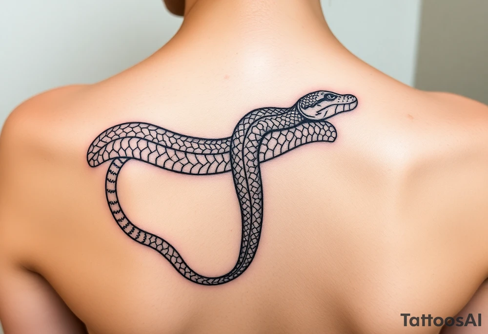 Snake  shedding skin Javanese 
Down spine tattoo idea