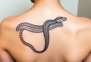 Snake  shedding skin Javanese 
Down spine tattoo idea