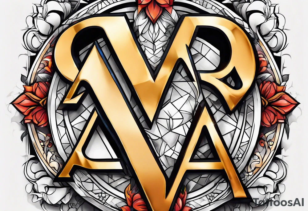 the letters A and R tattoo idea
