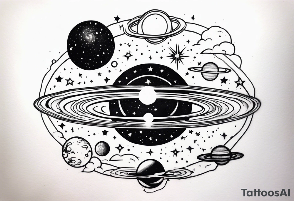 Celestial galaxy realistic tattoo idea