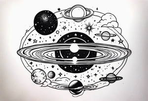 Celestial galaxy realistic tattoo idea