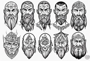 nordic face with rune tattoo idea