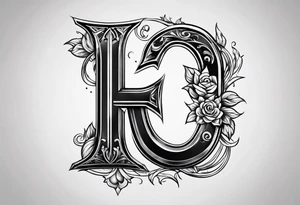 paw letter L and C tattoo idea