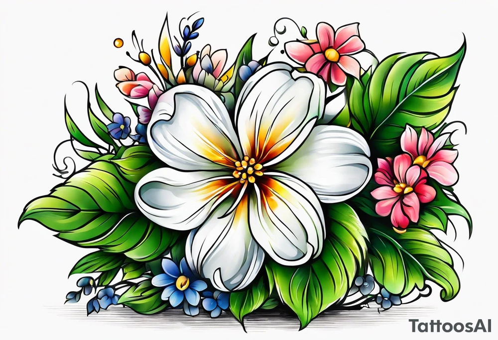 Small micro flower tattoo idea