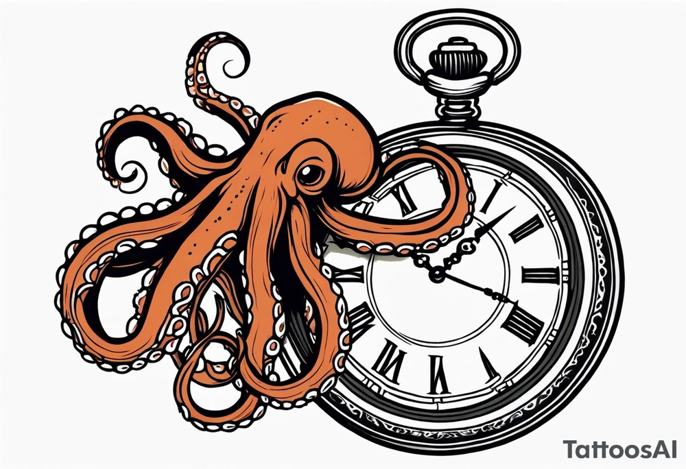 pocket watch attacked by an aggressive octopus tattoo idea pocket watch attacked by an aggressive octopus tattoo idea