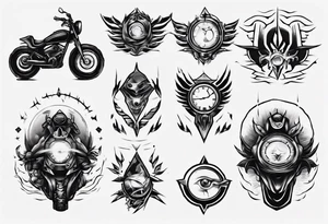 Mitircycle headlights tattoo idea