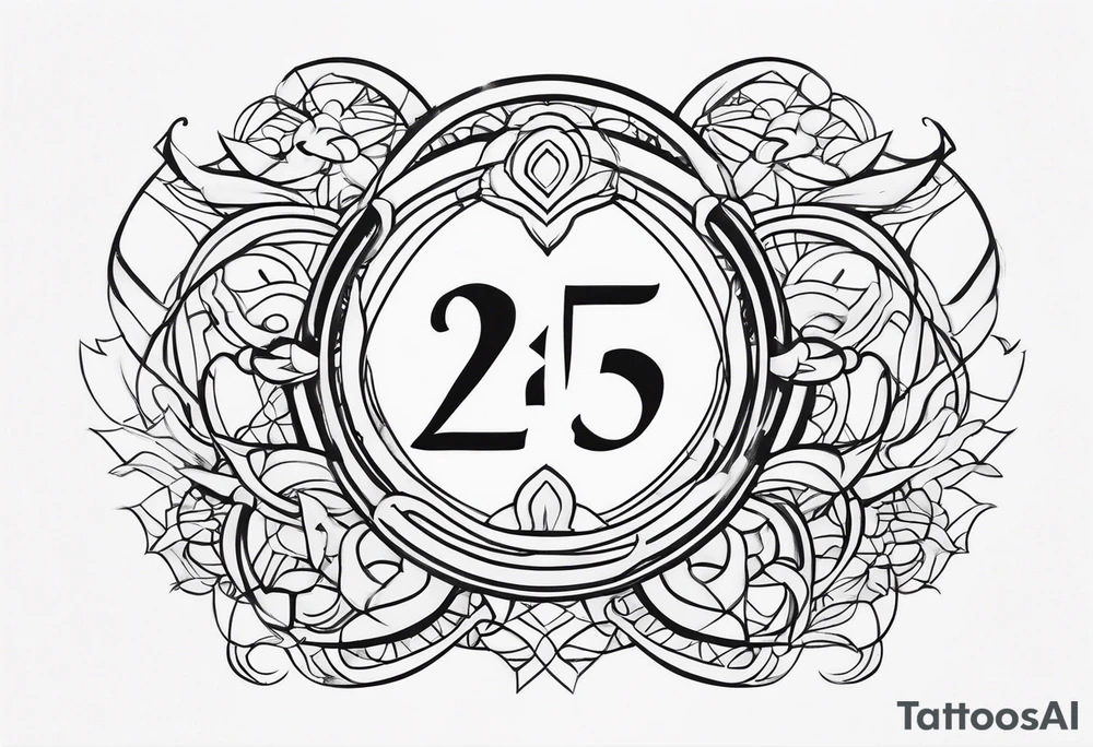 The numbers 20 5 28 intertwined tattoo idea