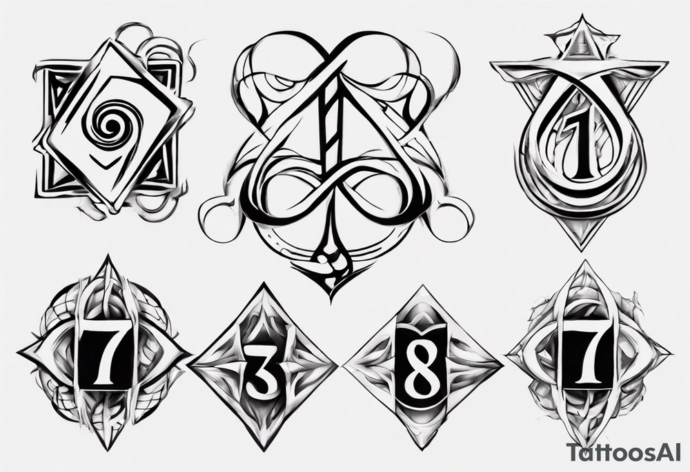 Merge in one the number 7, 11 and INFINITE SYMBOL tattoo idea