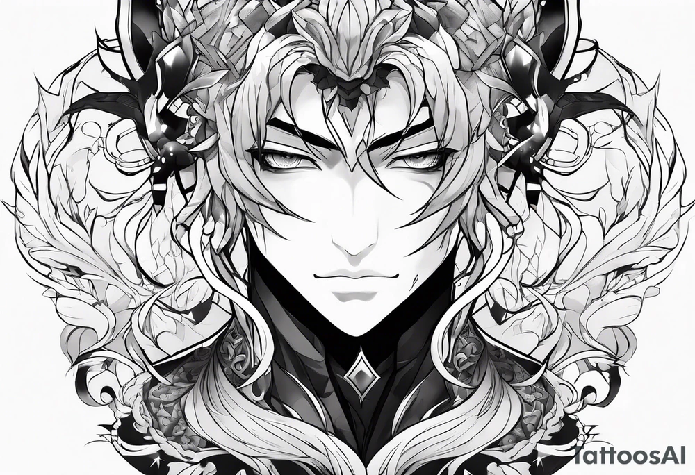 A male black anime character tattoo idea