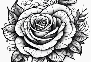 snake and roses tattoo idea