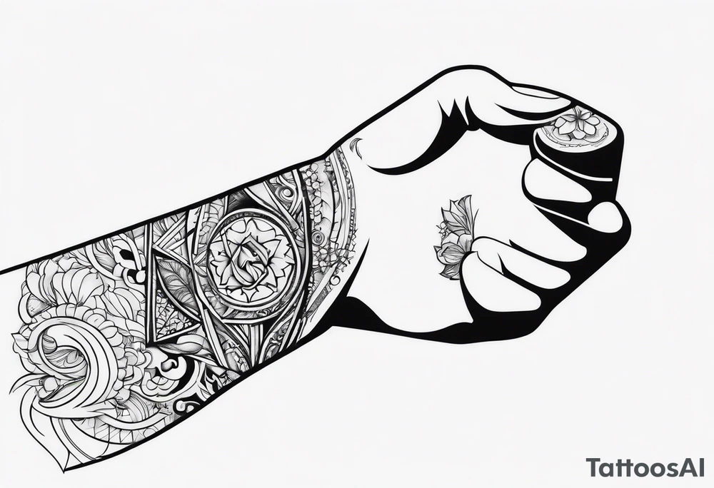 hand punch tattoo idea