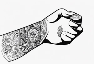 hand punch tattoo idea