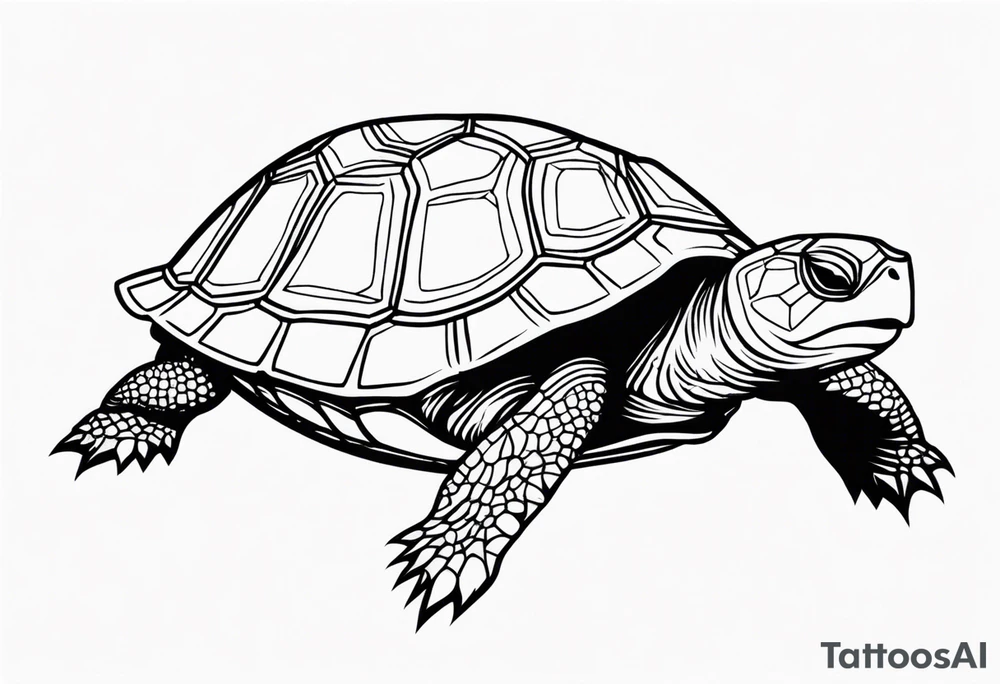 outline of a turtle with spikes on its shell tattoo idea